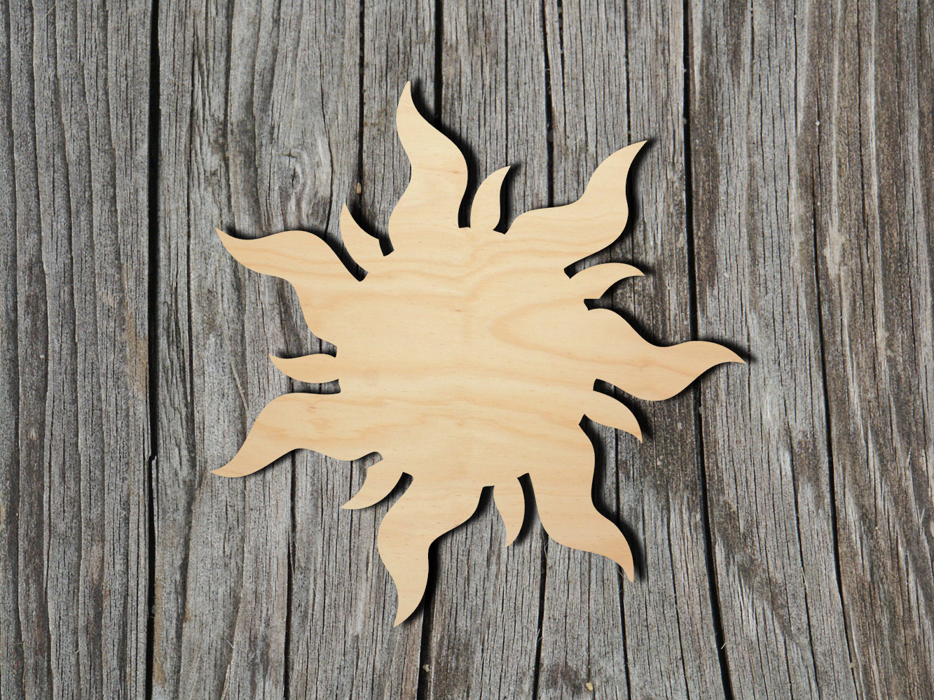 Sun - Laser Cut Unfinished Wood Cutout Shapes - Always check sizes and measure