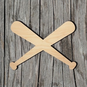 Baseball Bat -  Laser Cut Unfinished Wood Cutout Shapes - Always check sizes and measure