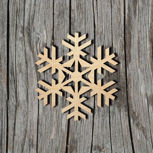 Snowflake Shape -  Laser Cut Unfinished Wood Cutout Shapes - Always check sizes and measure