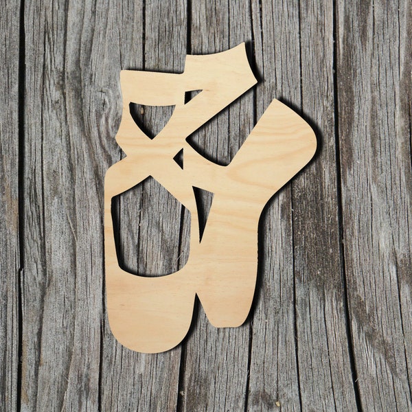Ballet Shoes -  Laser Cut Unfinished Wood Cutout Shapes - Always check sizes and measure