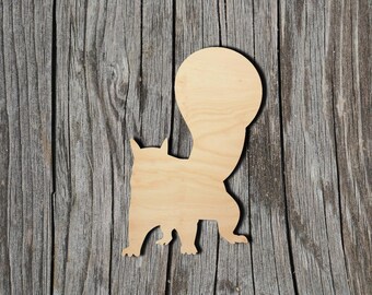 Squirrel Wood Cutout - Laser Cut Unfinished 1/8" Baltic Birch Plywood Shape - DIY Craft Supply