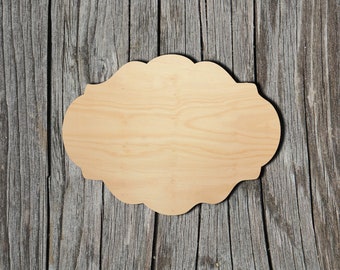 Plaque Shape - Laser Cut Unfinished Wood Cutout Shapes - Always check sizes and measure
