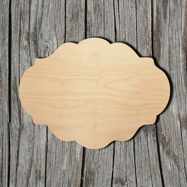 Plaque Shape - Laser Cut Unfinished Wood Cutout Shapes - Always check sizes and measure