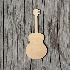 Guitar Shape -  Laser Cut Unfinished Wood Cutout Shapes - Always check sizes and measure