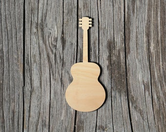 Guitar Shape -  Laser Cut Unfinished Wood Cutout Shapes - Always check sizes and measure