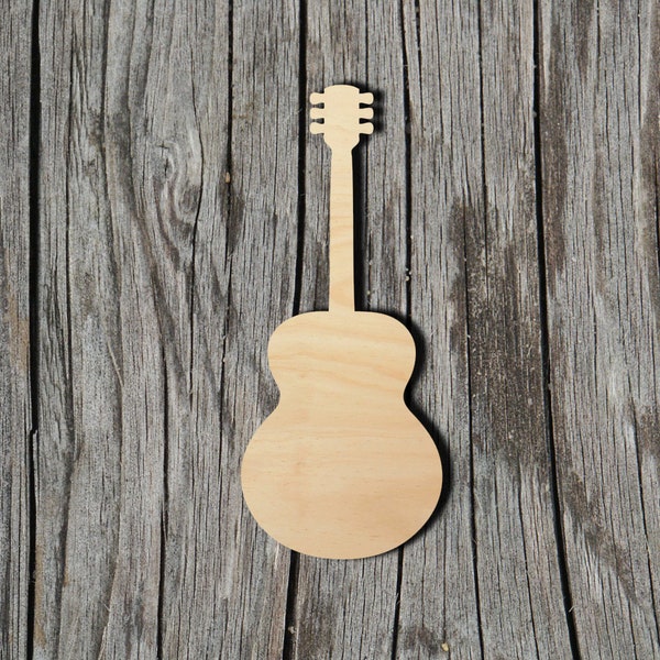 Guitar Shape -  Laser Cut Unfinished Wood Cutout Shapes - Always check sizes and measure