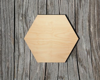 Hexagon Shape -  Laser Cut Unfinished Wood Cutout Shapes - Always check sizes and measure