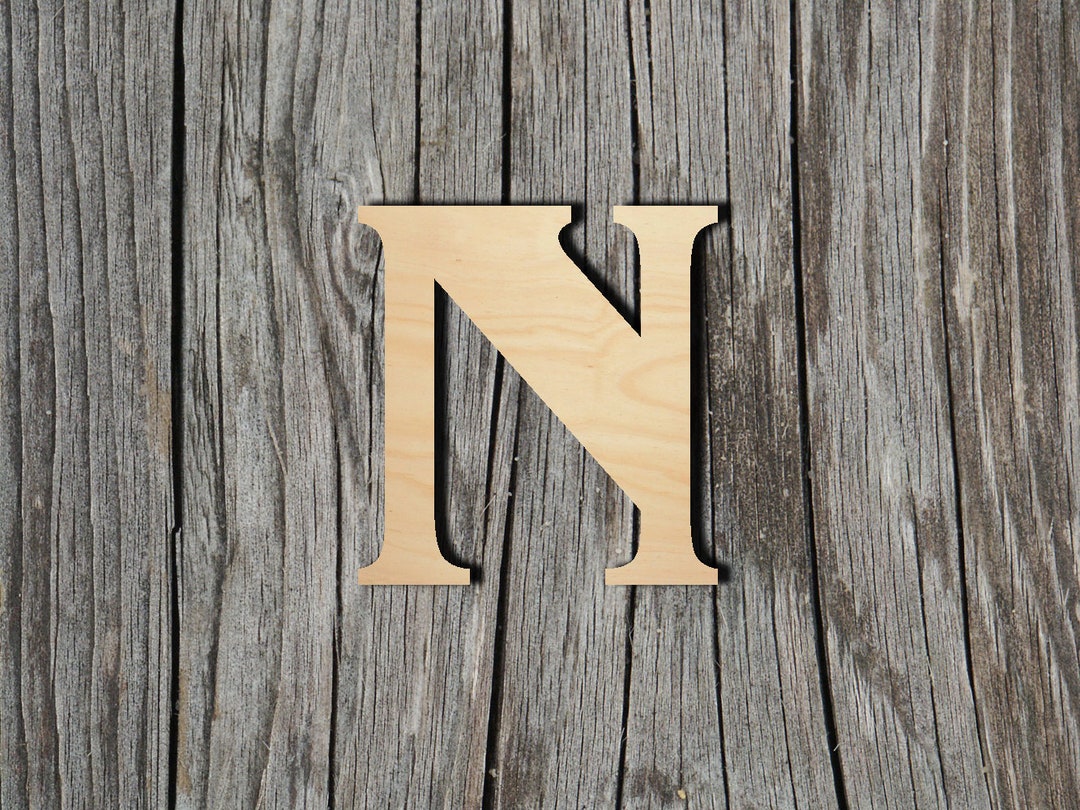 N - Upper Case - Letter - Type 2 - Laser Cut Unfinished Wood Cutout ...