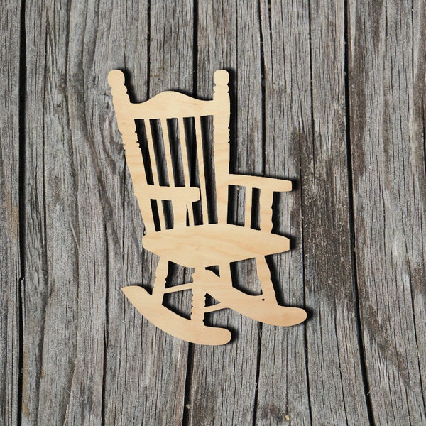 Rocking Chair Shape - Laser Cut Unfinished Wood Cutout Shapes - Always check sizes and measure