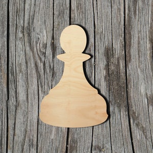 Pawn - Chess -  Laser Cut Unfinished Wood Cutout Shapes - Always check sizes and measure