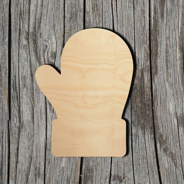 Glove Shape -  Laser Cut Unfinished Wood Cutout Shapes - Always check sizes and measure