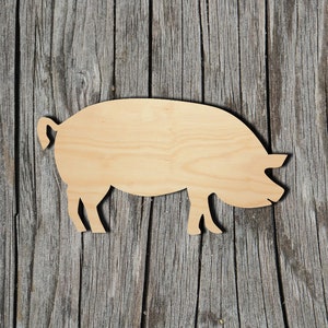 Pig Shape -  Laser Cut Unfinished Wood Cutout Shapes - Always check sizes and measure
