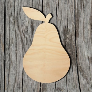 Pear -  Laser Cut Unfinished Wood Cutout Shapes - Always check sizes and measure