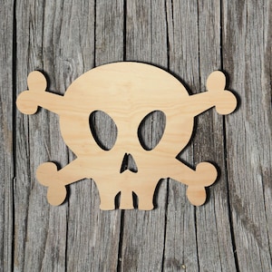 Skull - Halloween -  Laser Cut Unfinished Wood Cutout Shapes - Always check sizes and measure