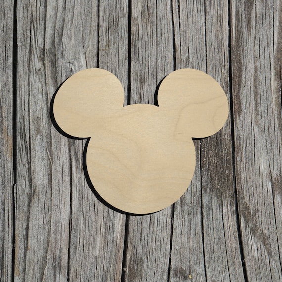 Mouse Head - Bear Head -  Laser Cut Unfinished Wood Cutout Shapes - Always check sizes and measure