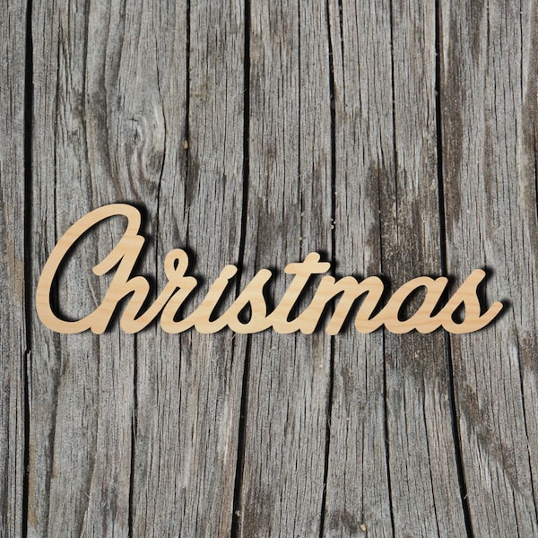 Christmas wood sign - Multiple Sizes - Laser Cut Unfinished Wood Cutout Shapes