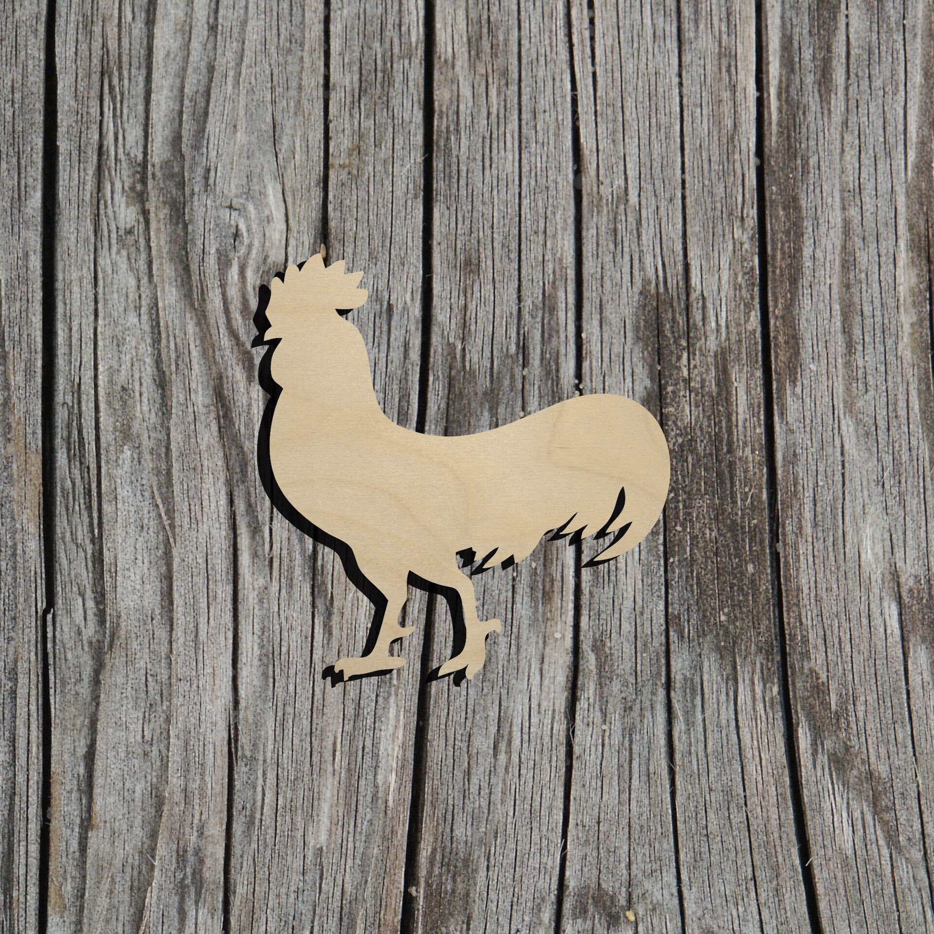 Rooster - Chicken -  Laser Cut Unfinished Wood Cutout Shapes - Always check sizes and measure