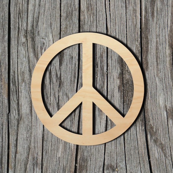 Peace -  Laser Cut Unfinished Wood Cutout Shapes - Always check sizes and measure