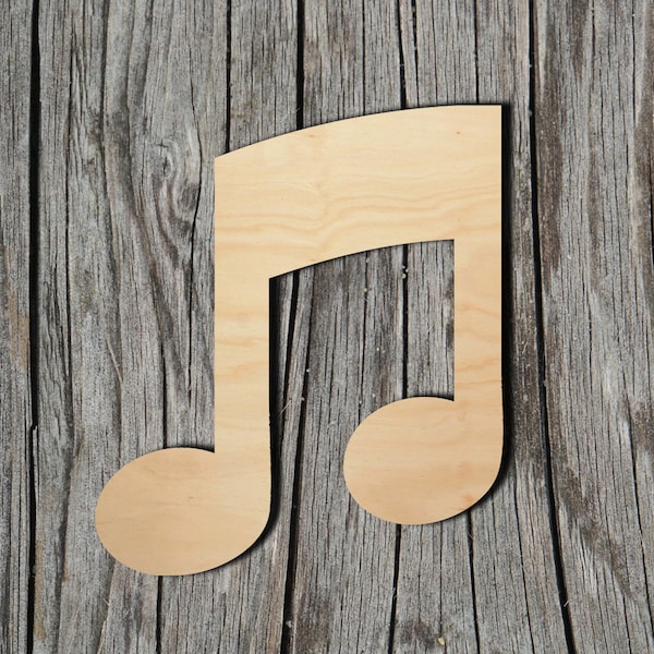 Music Note -  Laser Cut Unfinished Wood Cutout Shapes - Always check sizes and measure