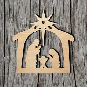 Nativity Scene -  Laser Cut Unfinished Wood Cutout Shapes - Always check sizes and measure