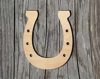 Wooden MDF wedding Blank Craft Shapes laser Decoupage Tags 10 x HORSE SHOES