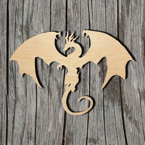 Dragon Shape -  Laser Cut Unfinished Wood Cutout Shapes - Always check sizes and measure