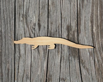 Alligator Shape -  Laser Cut Unfinished Wood Cutout Shapes - Always check sizes and measure