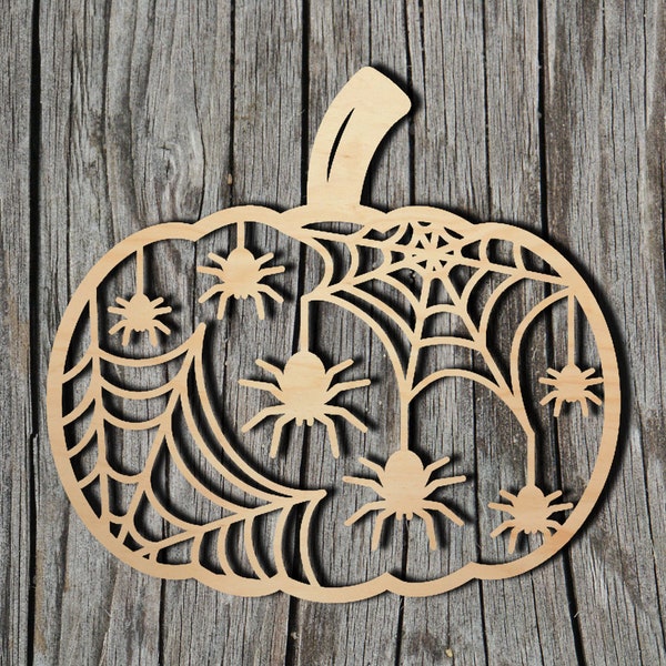 Halloween Pumpkin - Laser Cut Unfinished Wood Cutout Shapes - Always check sizes and measure