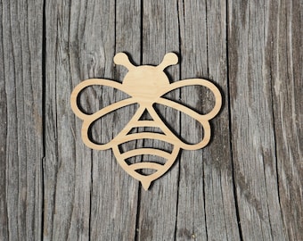 Bee Shape - Multiple Sizes - Laser Cut Unfinished Wood Cutout Shapes