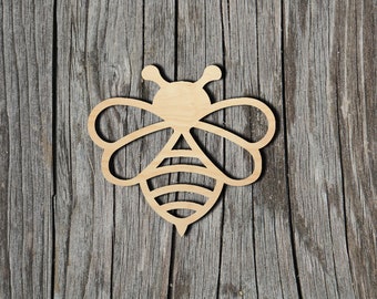 Bee Shape - Multiple Sizes - Laser Cut Unfinished Wood Cutout Shapes