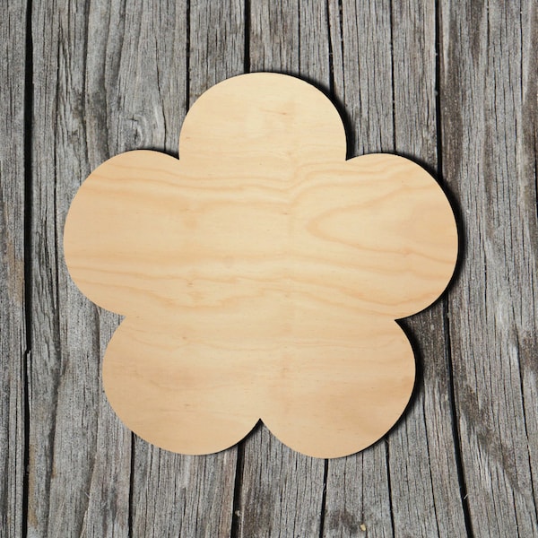 Flower Shape -  Laser Cut Unfinished Wood Cutout Shapes - Always check sizes and measure