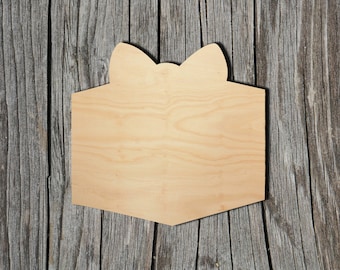 Gift Box -  Laser Cut Unfinished Wood Cutout Shapes - Always check sizes and measure