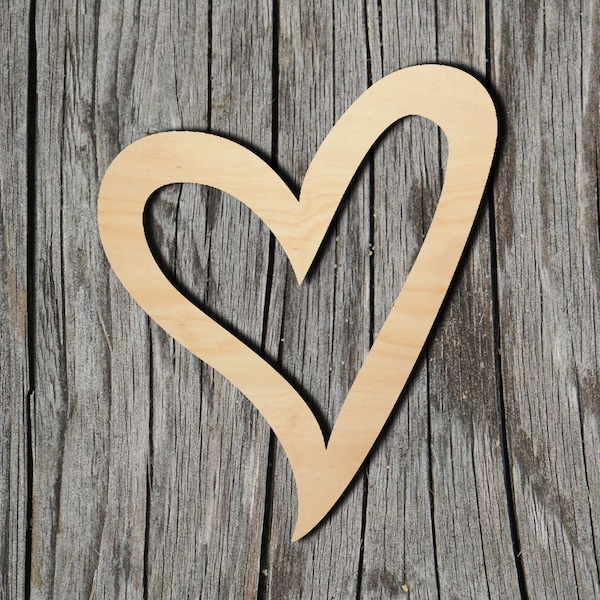 Heart Shape - Multiple Sizes - Laser Cut Unfinished Wood Cutout Shapes