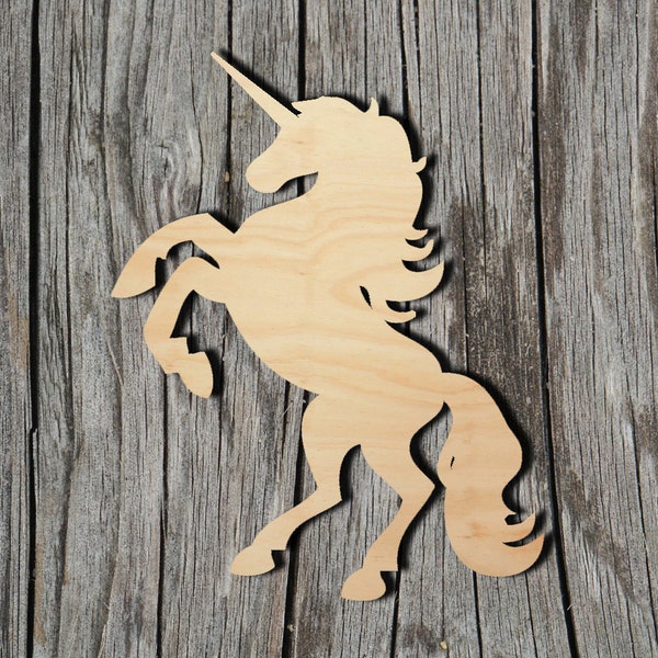 Unicorn Shape -  Laser Cut Unfinished Wood Cutout Shapes - Always check sizes and measure