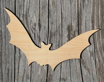 Bat Shape -  Laser Cut Unfinished Wood Cutout Shapes - Always check sizes and measure