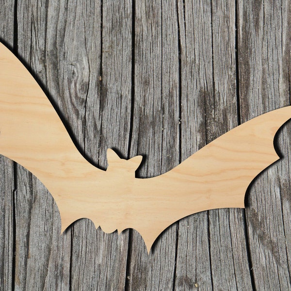 Bat Shape -  Laser Cut Unfinished Wood Cutout Shapes - Always check sizes and measure