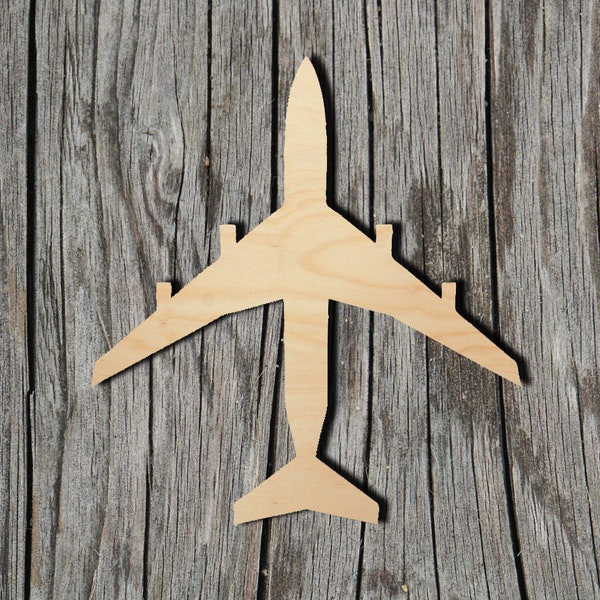 Plane Shape -  Laser Cut Unfinished Wood Cutout Shapes - Always check sizes and measure