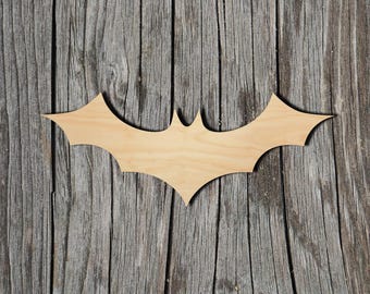 Bat Wood Cutout - Laser Cut Unfinished 1/8" Baltic Birch Plywood Shape - DIY Craft Supply
