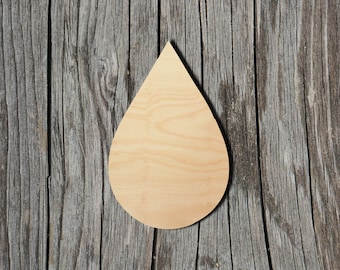 Water Drop -  Laser Cut Unfinished Wood Cutout Shapes - Always check sizes and measure