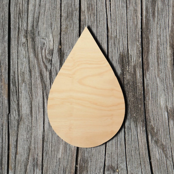 Water Drop -  Laser Cut Unfinished Wood Cutout Shapes - Always check sizes and measure