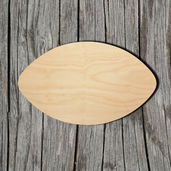 Football Shape -  Laser Cut Unfinished Wood Cutout Shapes - Always check sizes and measure