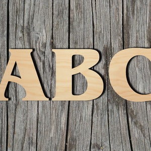 A-Z - Upper Case Letters - Laser Cut Unfinished Wood Cutout Shapes - Always check sizes and measure