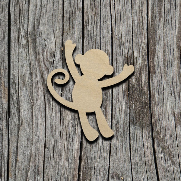 Monkey -  Laser Cut Unfinished Wood Cutout Shapes - Always check sizes and measure
