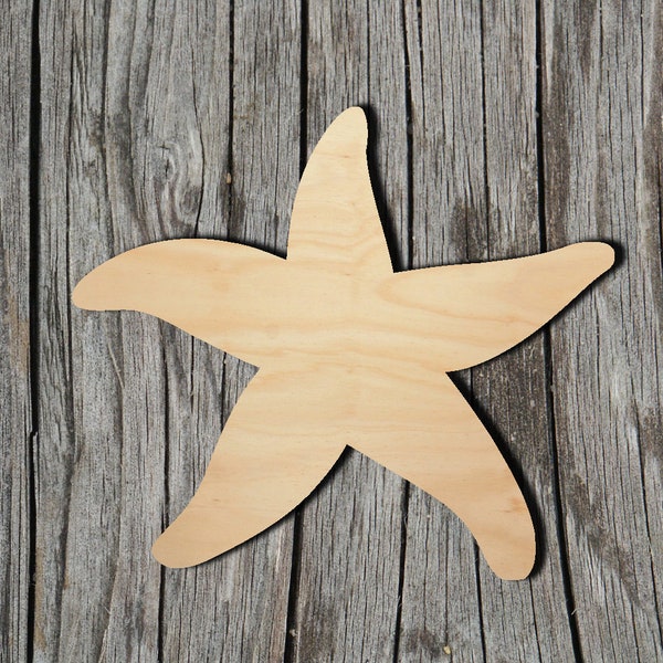 Starfish -  Laser Cut Unfinished Wood Cutout Shapes - Always check sizes and measure