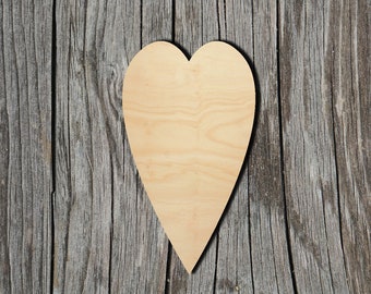Heart Shape -  Laser Cut Unfinished Wood Cutout Shapes - Always check sizes and measure