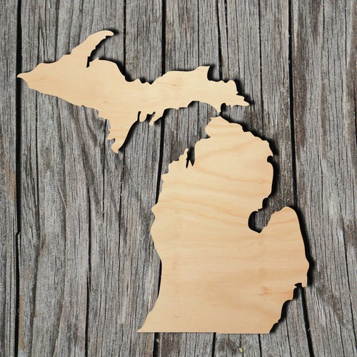 Michigan State Laser Cut Unfinished Wood Cutout Shapes Etsy