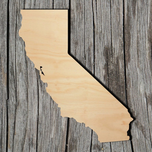 California State -  Laser Cut Unfinished Wood Cutout Shapes - Always check sizes and measure