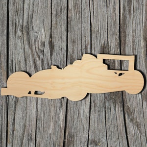 Race Car Shape -  Laser Cut Unfinished Wood Cutout Shapes - Always check sizes and measure
