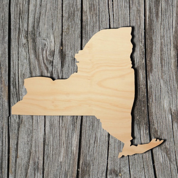 New York State -  Laser Cut Unfinished Wood Cutout Shapes - Always check sizes and measure