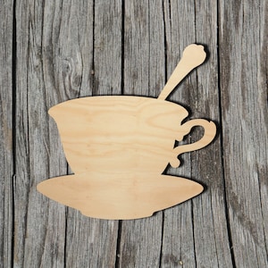 Tea Cup - Coffee Cup -  Laser Cut Unfinished Wood Cutout Shapes - Always check sizes and measure